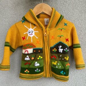 Lucy Iberg Handmade Acrylic Zippered Cardigan Sweater with Hood | Made in Peru